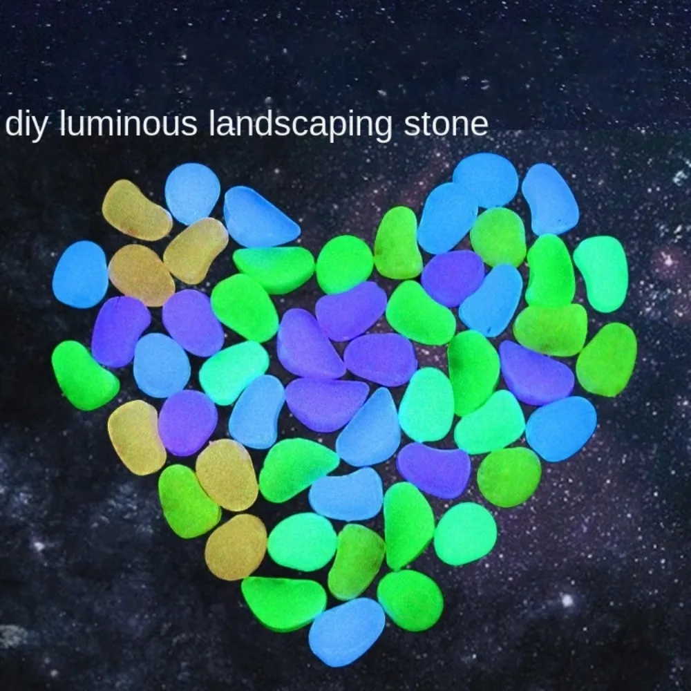 10pcs Decoration 4.5cm Luminous Pebbles Garden Decoration DIY Garden Luminous Stone Gravel Glow in Dark Big Stone Garden