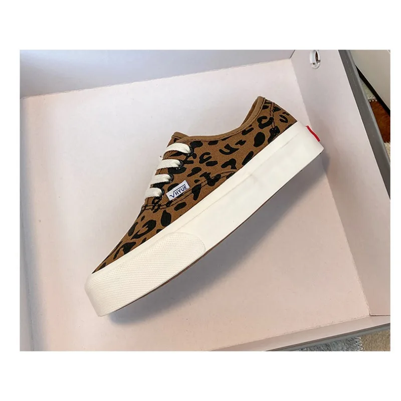 Superone Leopard Print Canvas Women Shoes Casual Skate Sneakers Shallow Platform Vulcanized Shoes Female Zapatillas De Deporte