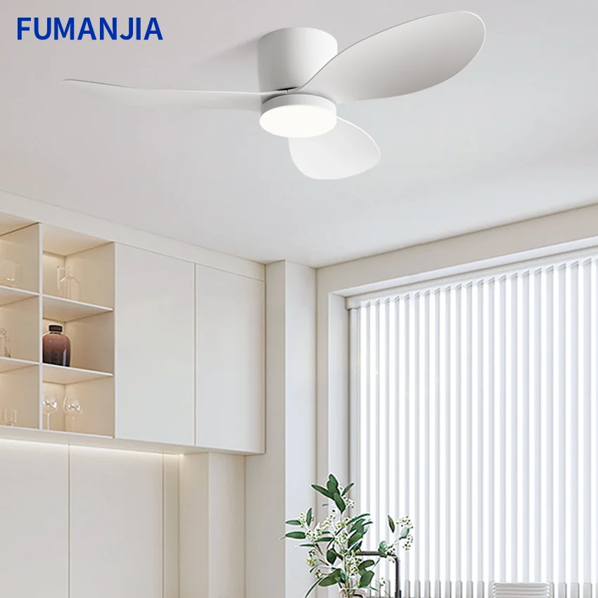 FUMANJIA 36/42/52 Inch Ultra Quiet Ceiling Fan with Light, Modern LED Fan, 6-Speed DC Motor Remote, 3-Color Dimmable, Energy