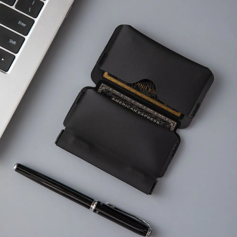 Ultra-Light Mini Folding Wallet Magnetic Buckle Multi Slot Magnetic Coin Purse Portable Compact Design ID Business Card Holder