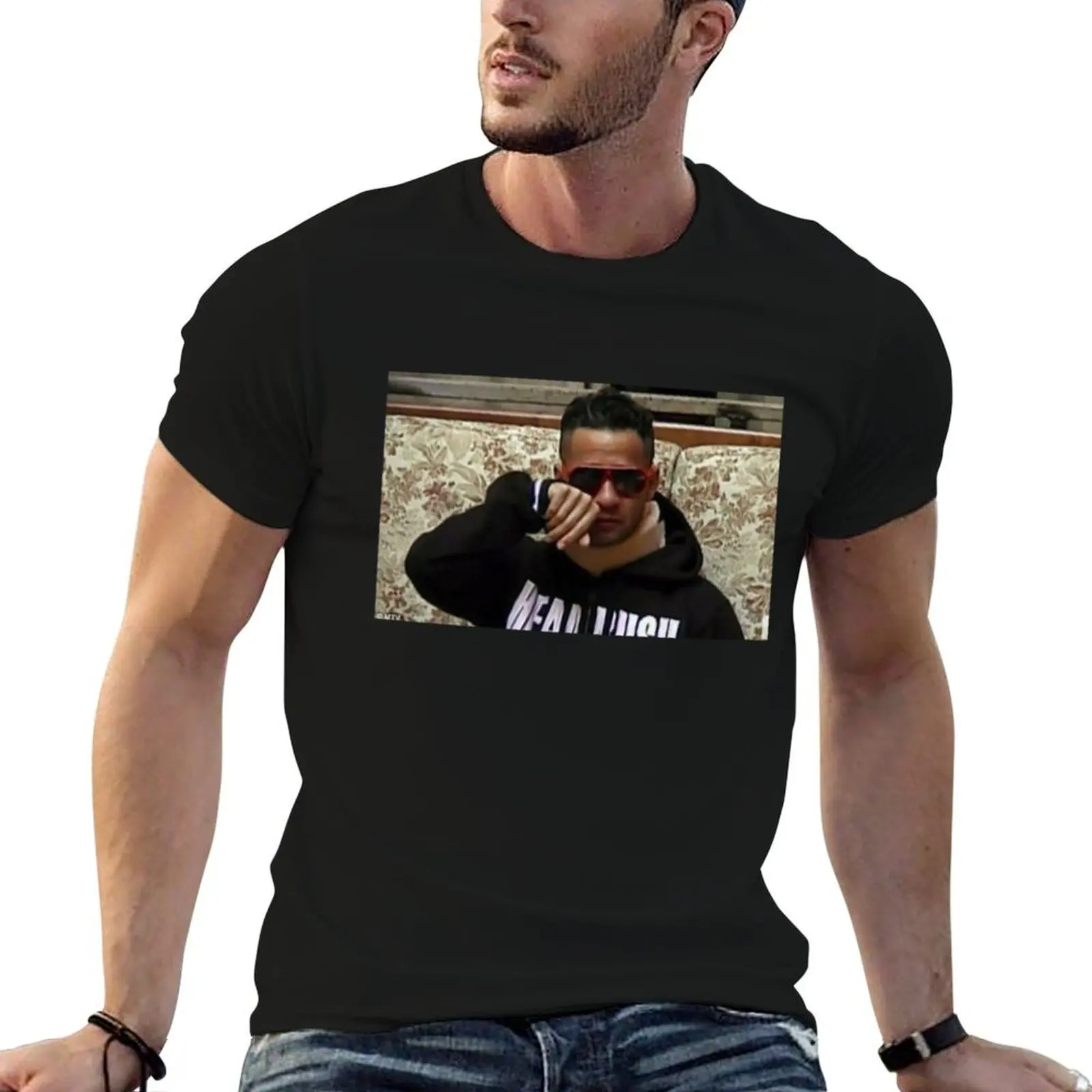 Crying Situation with a Neck brace T-Shirt Creative Graphic Tee Shirt