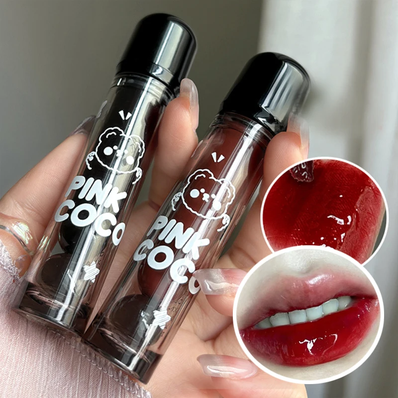 Juice-pintalabios líquido con efecto espejo, brillo de labios hidratante con luz de agua, taza antiadherente, Cosméticos de maquillaje coreano, rojo y negro