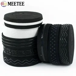 3/5/10M Meetee 20-50mm Silicone Elastic Band for Underwear Non-slip Rubber Webbing Ribbon Garment Bands DIY Sewing Accessories