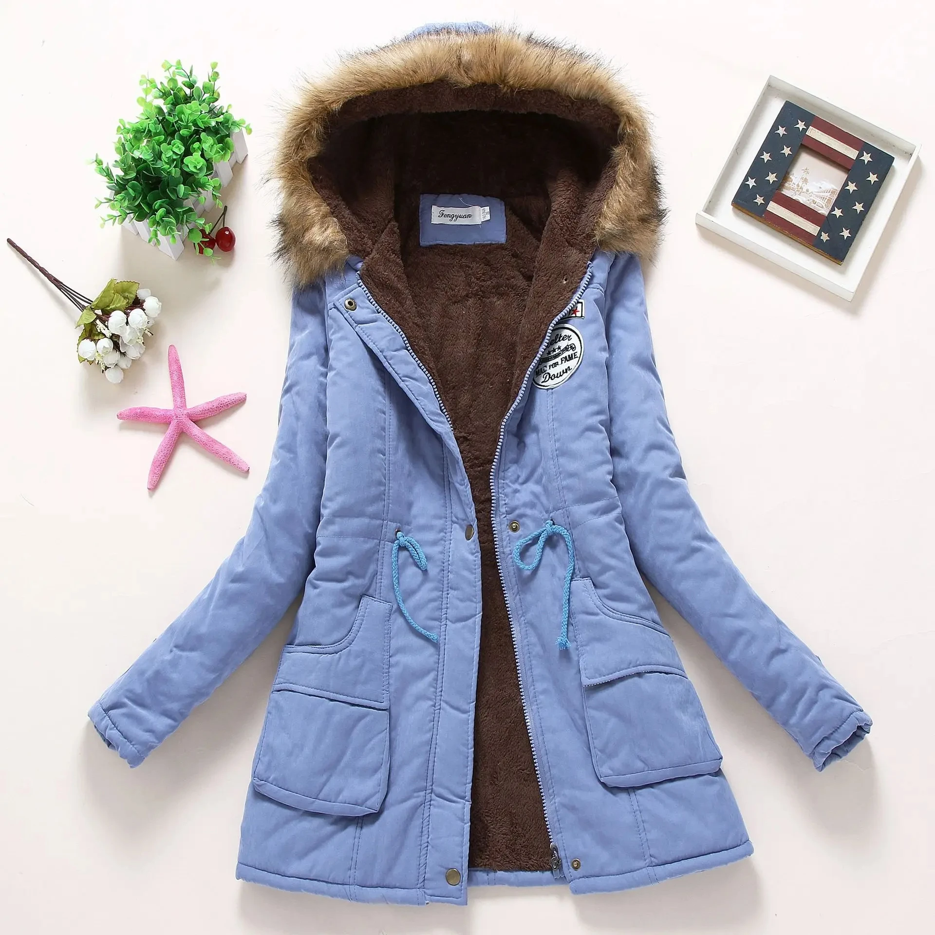 Thick Warm Faux Fur Hooded Padded Coat 3XL Casual Slim Jacket Female Spring Autumn Winter Jacket Women Parkas Parka Mujer