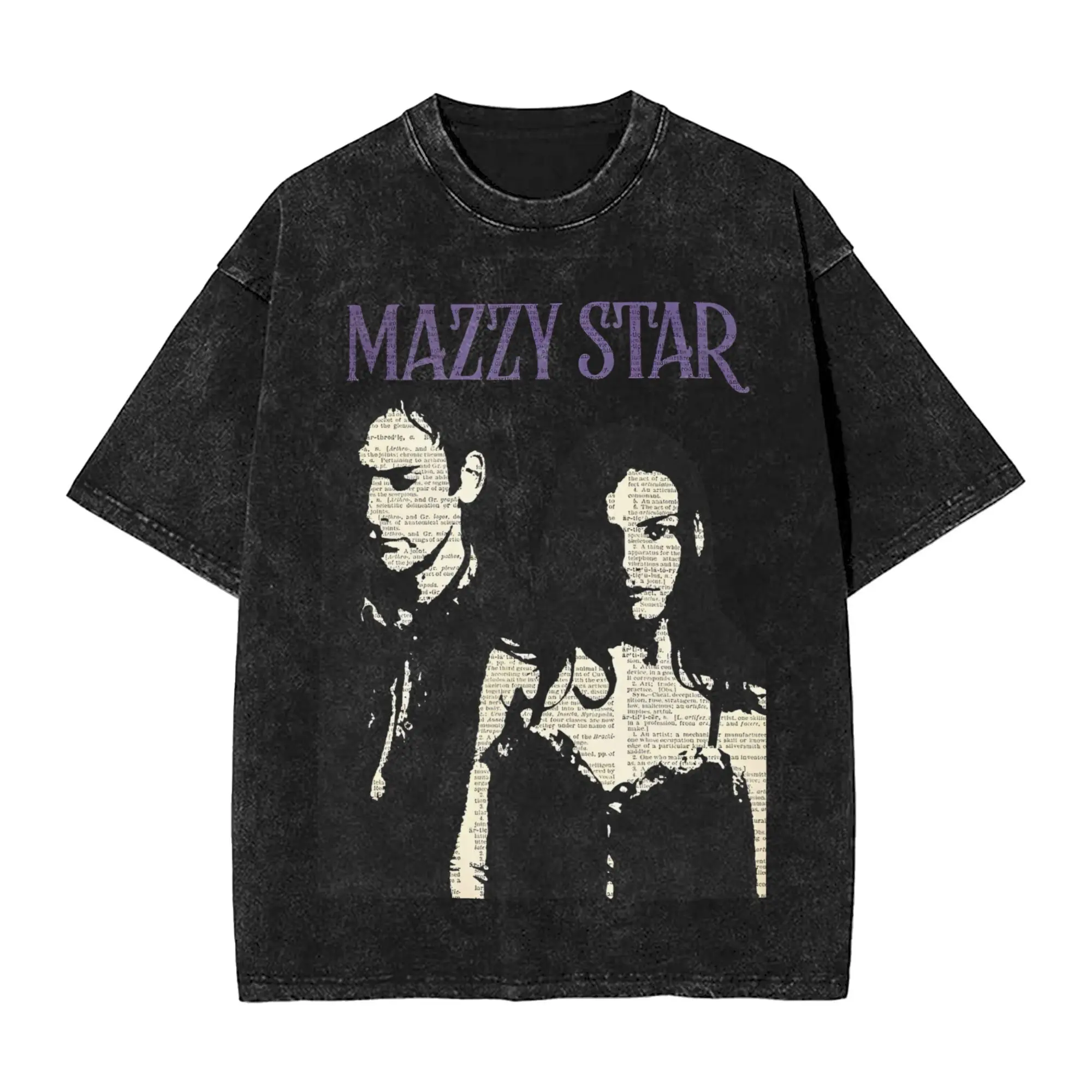 

Промытая футболка Mazzy Stars, мужские хлопковые футболки в уличном стиле, летняя футболка в стиле хиппи с круглым вырезом, свободные топы большого размера