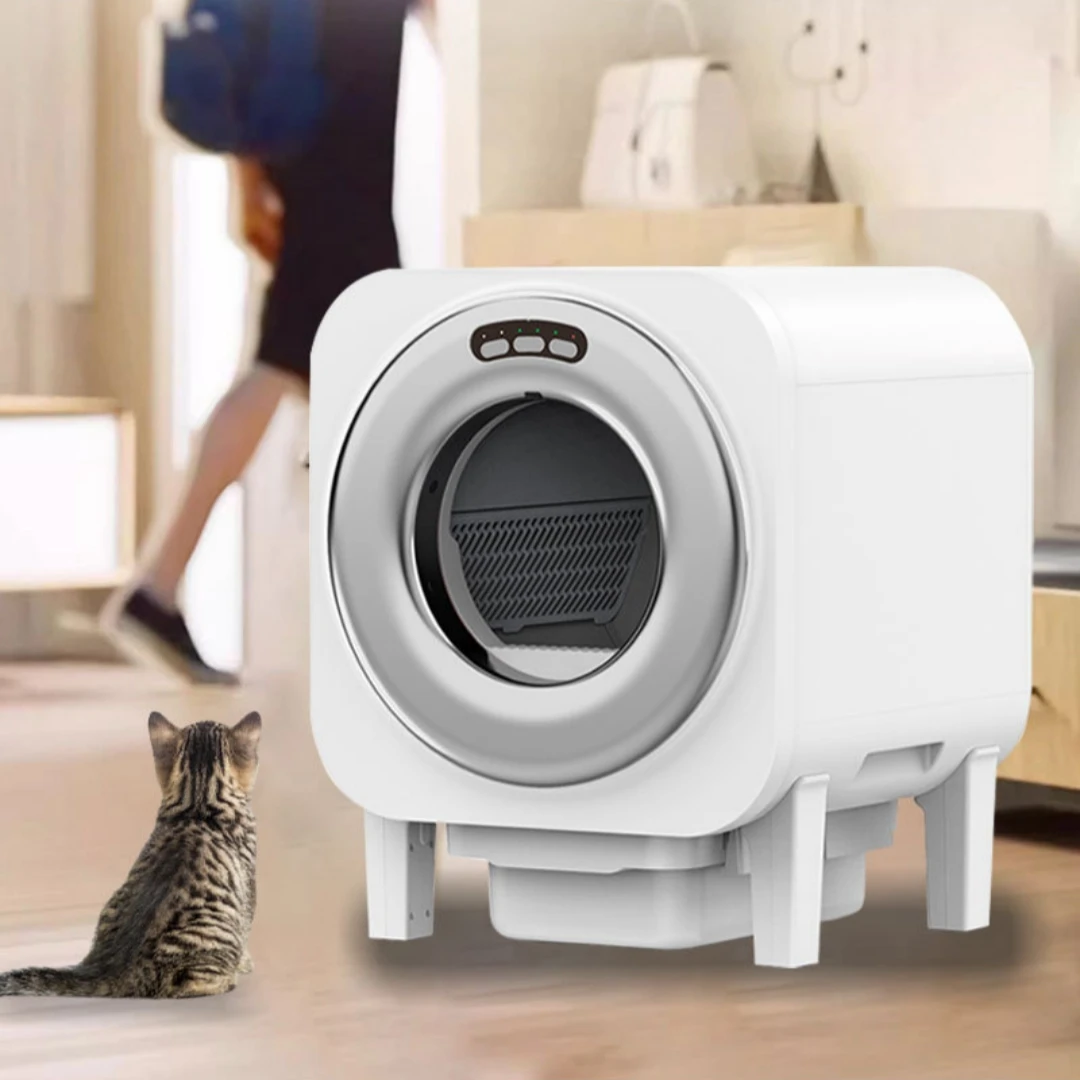 

Автоматический лоток премиум-класса на 70 л с 11 л для хранения отходов, освежитель воздуха с управлением через приложение WiFi и подачей видео