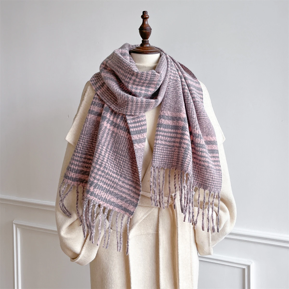 

Warm Shawl Women Scarf Luxury Cashmere Winter Blanket Wraps Casual Plaid Print Pashmina Bufanda Travel Poncho Stoles Echarpe