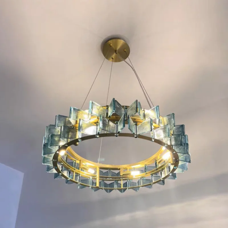 

French Design Artistic Glass Chandeliers Retro Luxury Ceiling Pendant Lights Dining Living Room Hotel Restaurant Decor Lighting