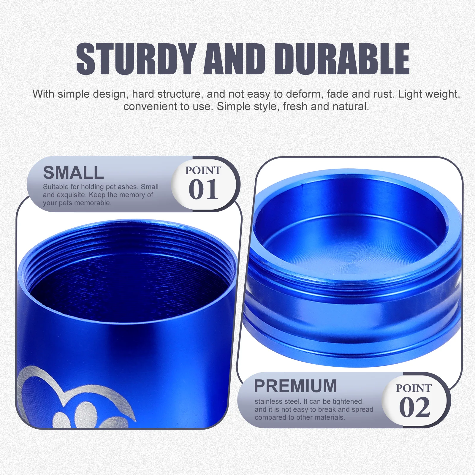 

1pc Pet Urn Stainless Steel Ashes Container for Dog Black Small Keepsake Funeral Decor Bedroom Study Fireplace Pet Supplies