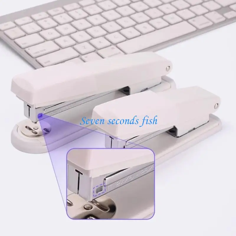 L74B Plastic Stapler 25 Sheets Effortless Stapler Desktop Stapler Decorative Stapler Office Home Stapler Portable Stapler