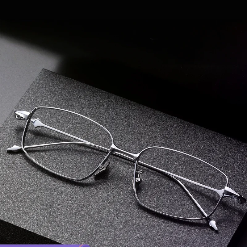 MOMOJA نظارات مربعة للرجال خفيفة للغاية من التيتانيوم النقي إطار أعمال عصري موضة كورية نظارات طبية بصرية A-707 #3