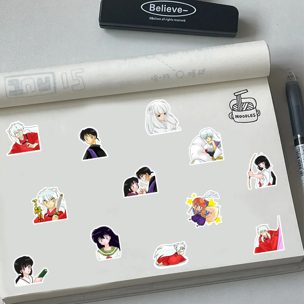 40pcs Inuyasha Stickers Can Be Used For Decoration Such As Thermos Cups, Wall Refrigerators, Computer Mirrors, Envelopes, Etc