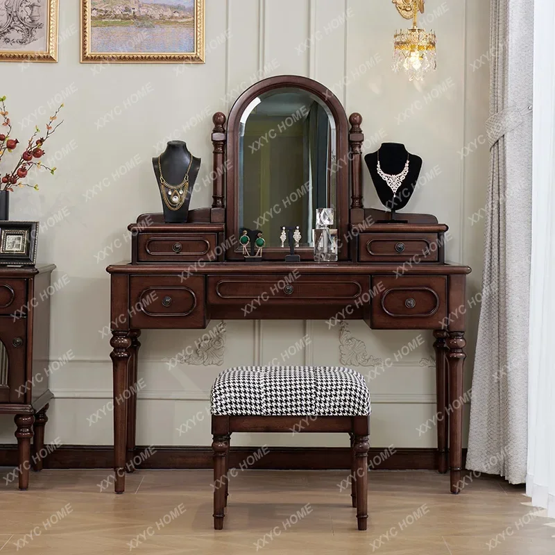MMLuxury aesthetic Vanity Table Living Room Modern Corner Wood Dressing Table Shelf Garden Mesa De Maquillaje Chinese FurnitureY