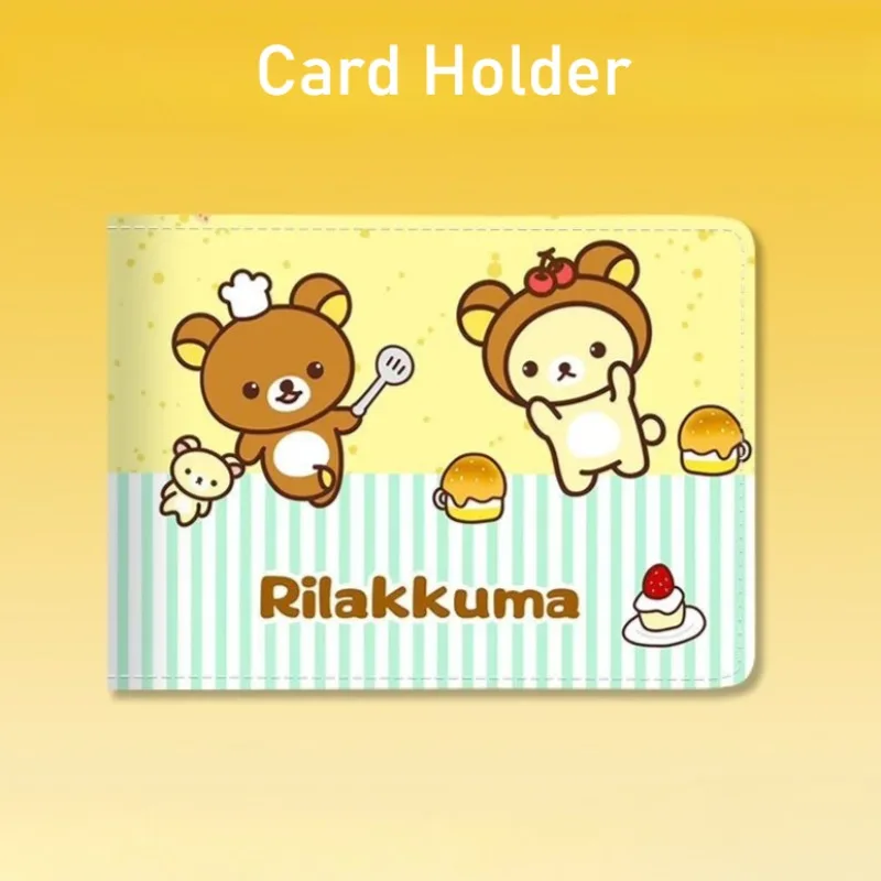 

Rilakkuma Card Holder Korilakkuma Bear Cartoon Kawaii PU Driver's License Credit and Bank Card Protecting Bag Commute Portable