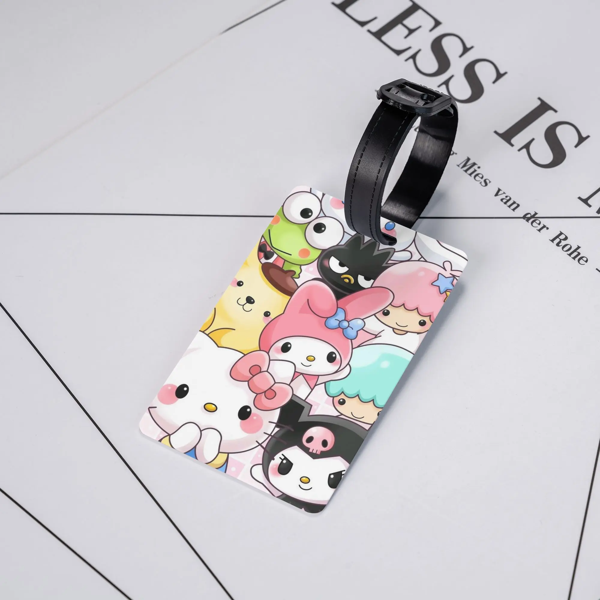 

Багажные бирки Hello Kitty, дорожные аксессуары, силиконовый портативный держатель для этикеток, багажная бирка, идентификационная адресная бирка для багажа самолета