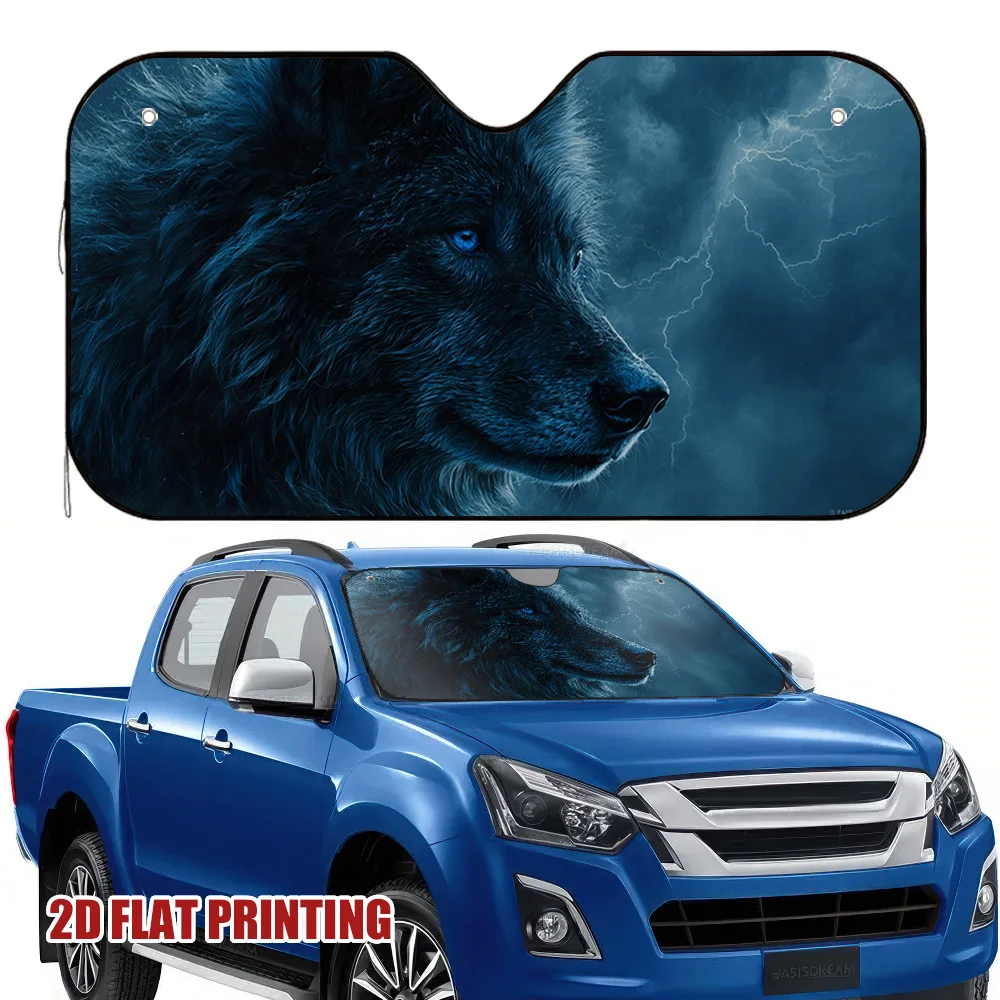 1pc Storm Wolf Stare Car Sun Visor, Suitable For All Car Owners, Provides All-day Sun Protection, Increasing Driving Comfort.