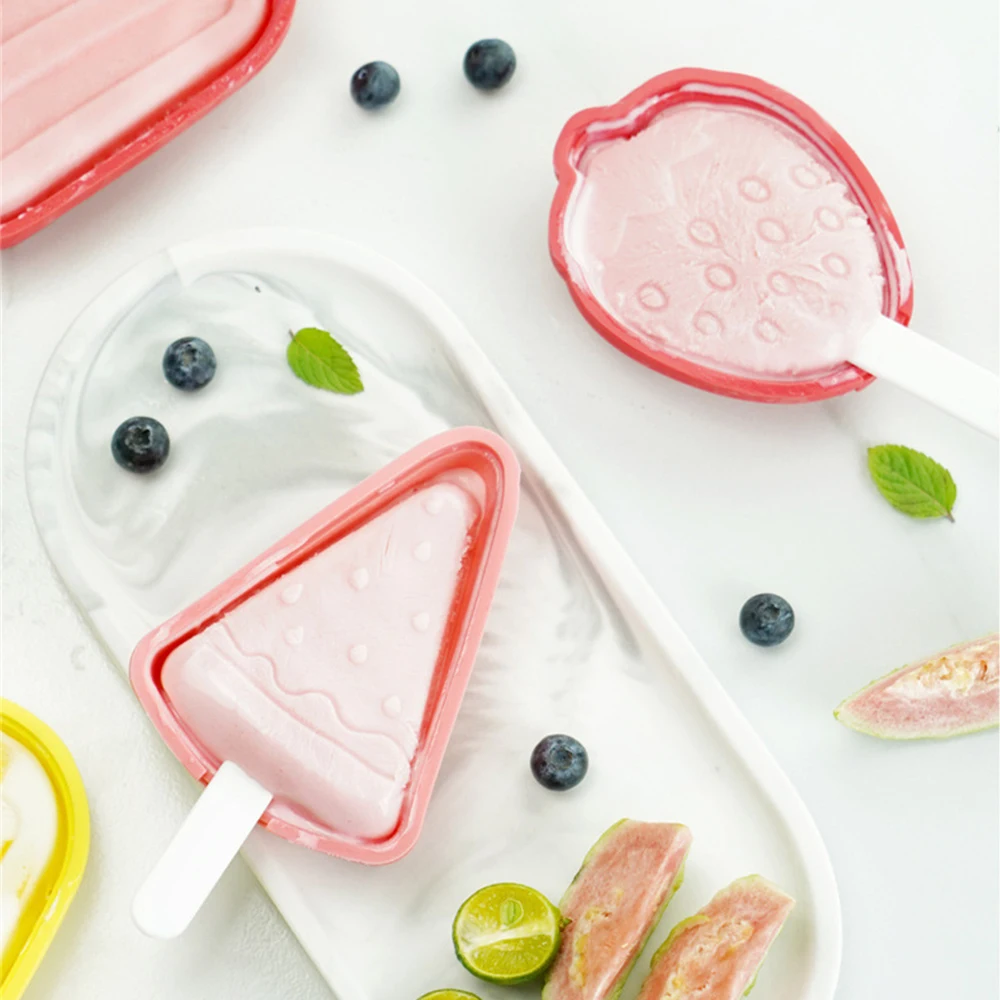 Double-layer Thawing Silicone Mold Cactus Pineapple Ice Cream Mold Homemade Ice Crate Strawberry Ice Cream Mold Popsicle Mold image 3
