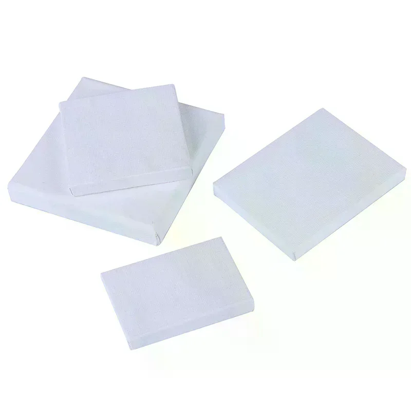 Blank White Mini Stretched Artist Canvas Art Board Model Funiture Accessories For Doll House Decor Kids Pretend Play Toys Gift