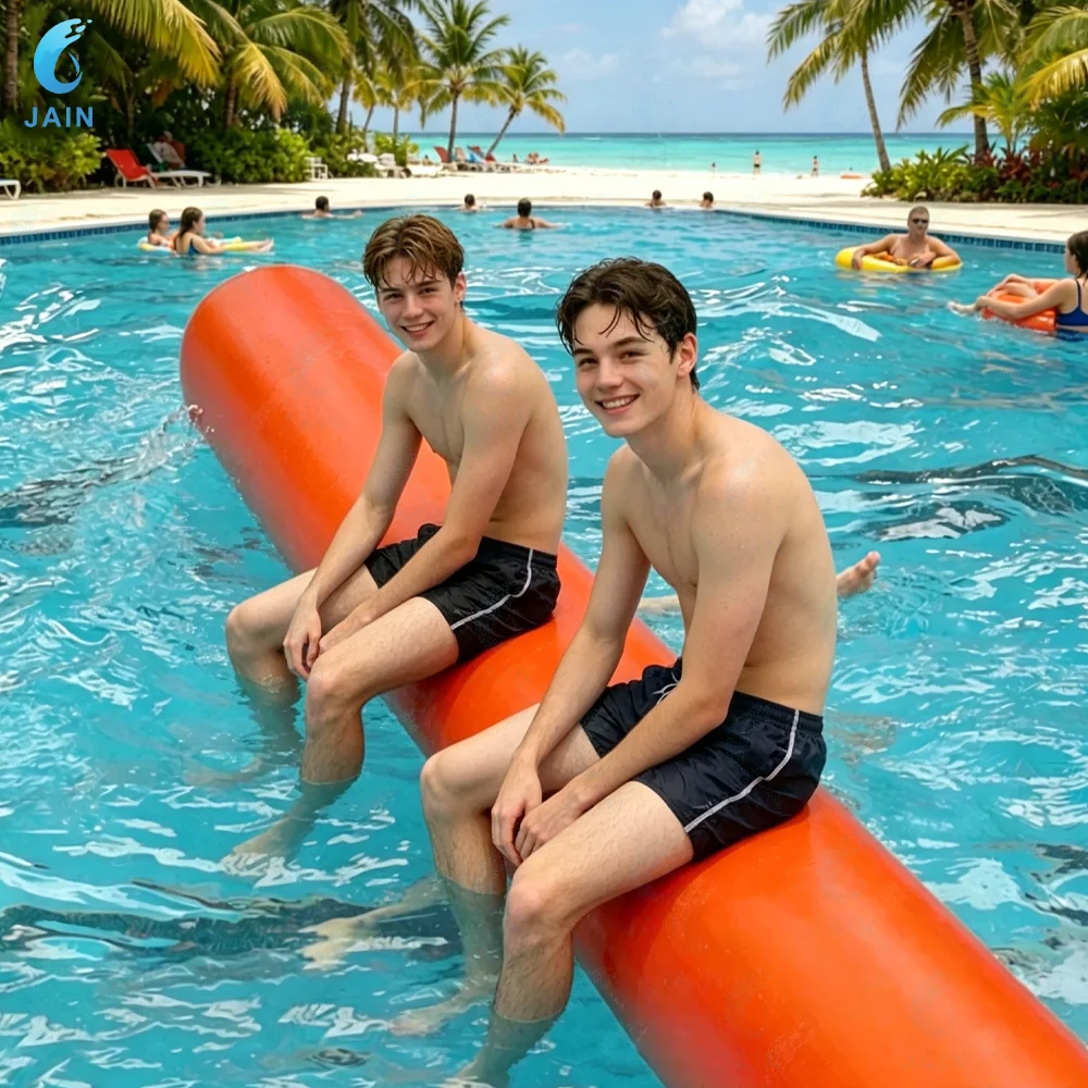 0.9mm PVC Inflatable Water Roller & Swim Buoy with Anchor Ring Custom Heavy Duty Floating Cylinder Tube for Beach, Lake, Water