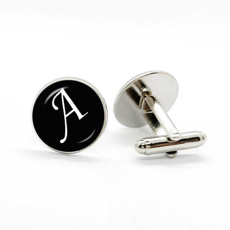 Cufflinks for Mens Luxury 26 Letters Shirt Cuff Links Wedding Business Lawyer Men Jewelry Surname Initials Gifts