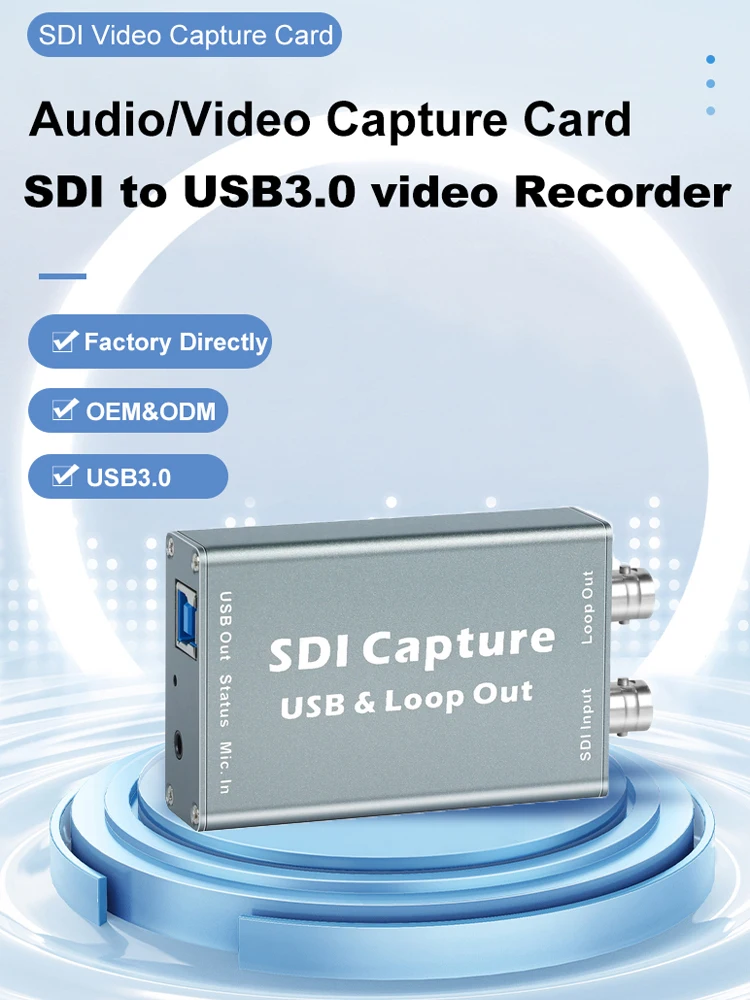 

USB 3.0 SDI Game Video Capture SDI to USB Video Recorder Card Grabber Device for Live streaming Broadcast Adapter Mini Converter