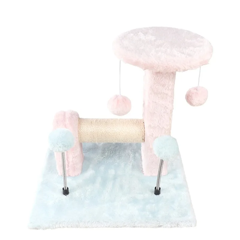 

Scratching Board Posts Kitten Tree Tower Plush Climb Frame with Pet Interactive & Movement Toys for Cats