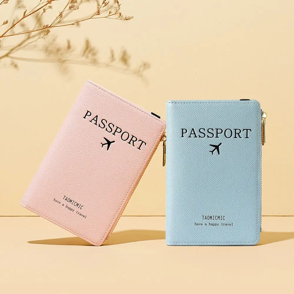 Portable Travel Ultra-thin Passport Holder RFID PU Leather Passport Cover Bag Multi-function Document Package Cover