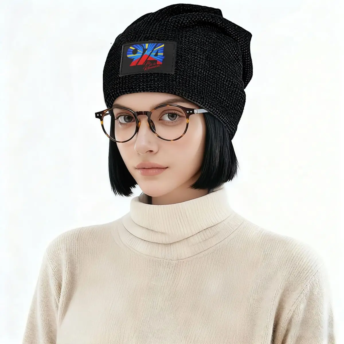 974 Reunion Island Flag Skullies Beanies Hats Warm Autumn Winter Outdoor Cap Fleece-Lined Bonnet Caps for Unisex Adult