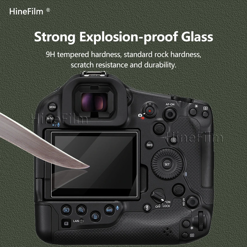 Hinefilm EOS R1 Camera Glass For Canon EOS R1 Camera 9H Hardness Tempered Glass LCD Screen + Info Screen Protector R 1 EOSR1