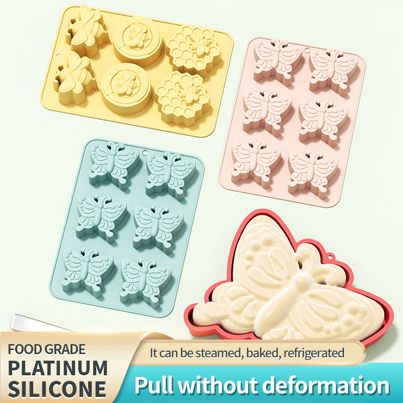6 Hole 3D Insect Butterfly Silicone Cake Baking Mold Cupcake Pan Chocolate Dessert Soap Molds Muffin Cups Soap DIY Making Form