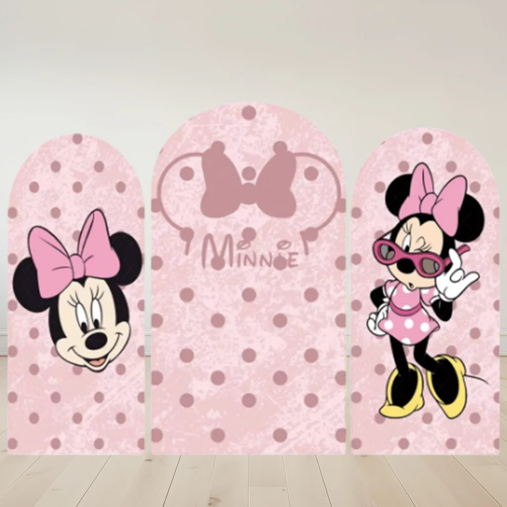 

Hasbro Minnie Mouse Arch Cover Birthday Party Photo Backdrop Background For Photography Girl Baby Shower Supplies Decoration