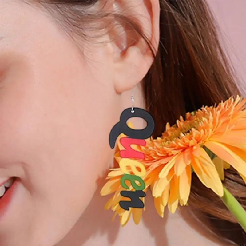 Juneteenth African Jewelry Dangle ต่างหูเจาะดอกไม้แว่นกันแดดถักเปียหมวกจาเมกาเครื่องแต่งกายแอฟริกันเครื่องแต่งกาย H7EF