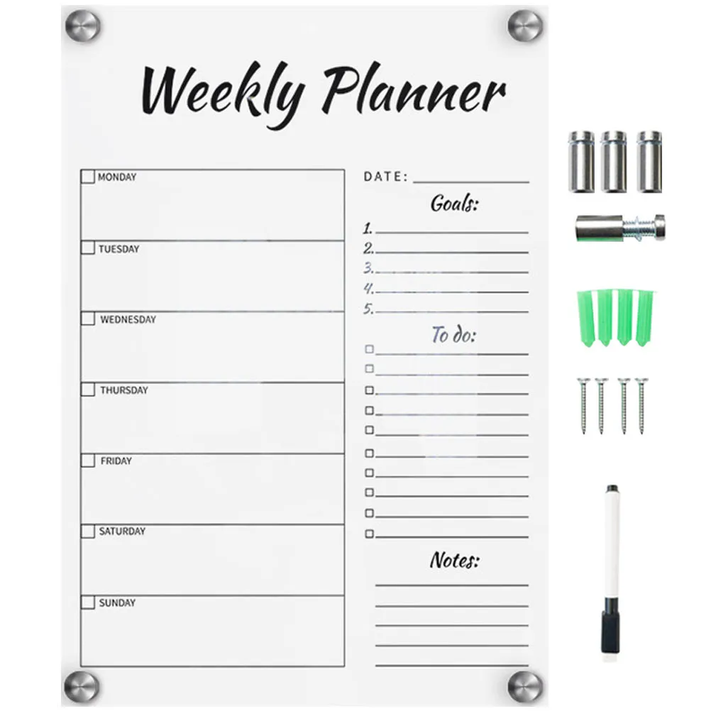 Whiteboard Dry Erase Office Halloween Christmas Display Memo Board Acrylic Note Board Desktop Memo Board Erasable Planner Board
