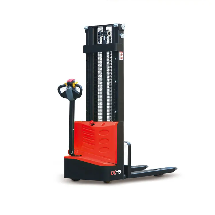 15J Electric Pallet Stacker 1500kg 3.5M Lift Full Electric Self Loading Stacker Self Lifting Stacker Warehouse Equipment