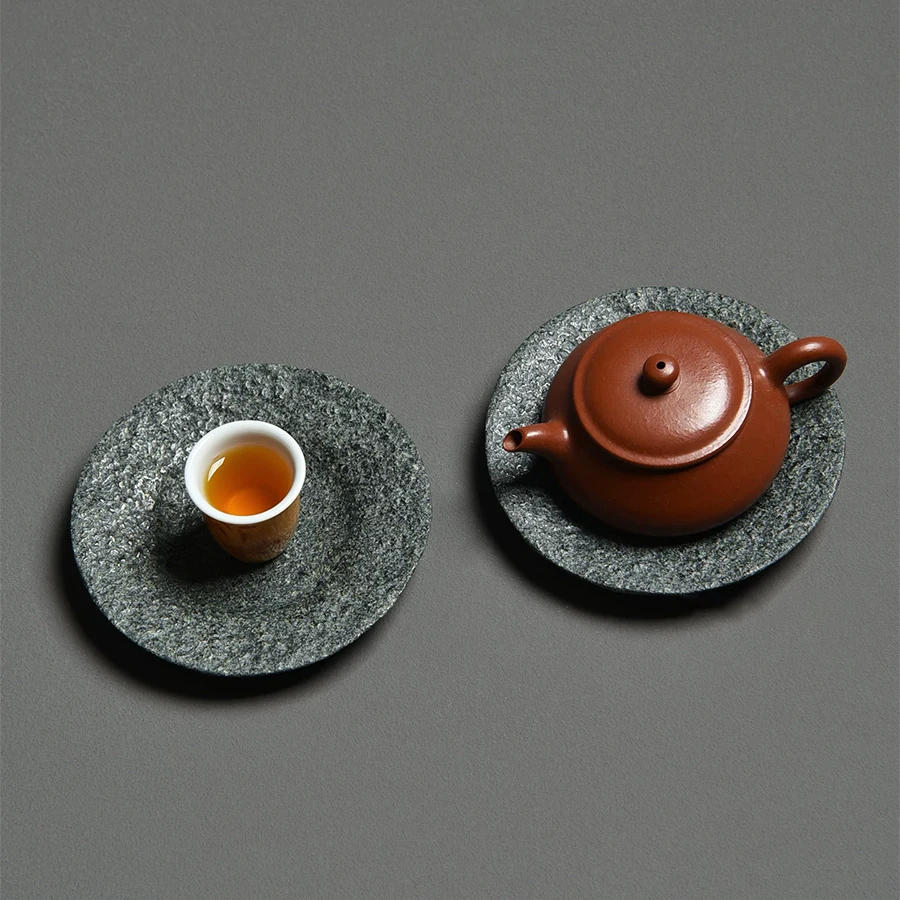 Naturstein-Teetassenuntersetzer Wabi Sabi aus massivem Blaustein, handgeschnitzt, vielseitig einsetzbar, Kung-Fu-Tee-Zubehör, Zen-Öko-Tischdeko – Detail 7