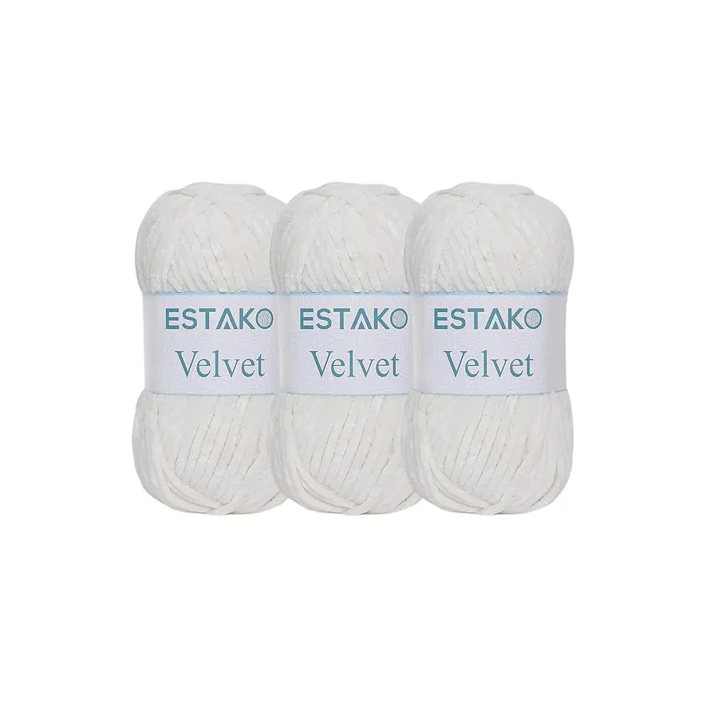 

Пряжа Estako Velvet (3 мотка в упаковке) для вязания амигуруми, супертолстая, 3x100 г (3x132 ярда)