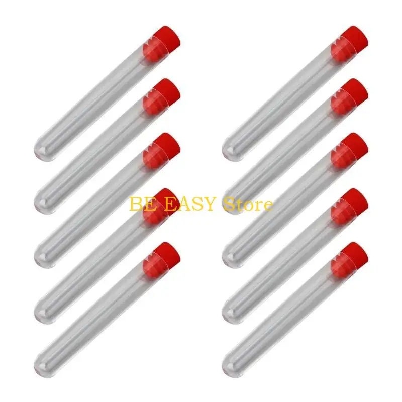 

E28F 10pcs Clear Sewing Needle Storage Tube Plastic Pin Bottle Beads Button Container