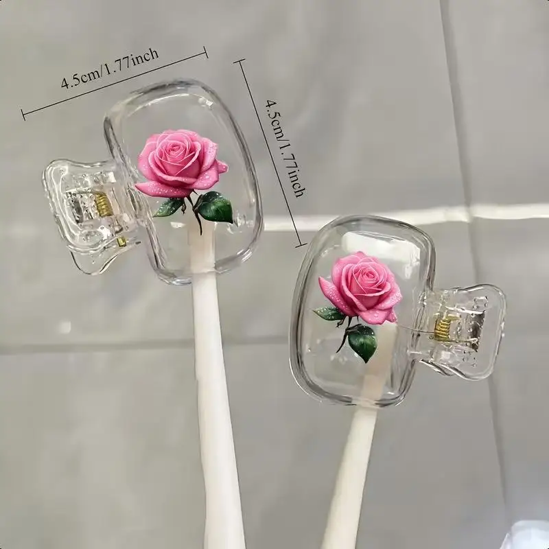 2Pcs Cute Design Toothbrush Holder, Pattern, Protects Toothbrush Head, Features Dual Holes For Drainage And Ventilation