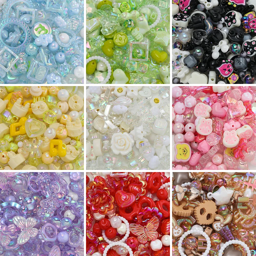 20 gr/50 gr/los Acryl Gemischte Perle Bunte Lose Spacer Perlen für Schmuck Fingdings Kennzeichnung DIY Halskette Armband Zubehör