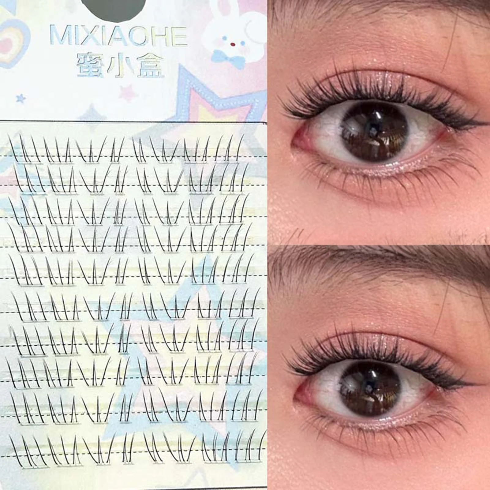 แถบใสสำหรับต่อขนตาปลอม 0.05 มม. ใยบาง สำหรับต่อขนตาล่างแบบช่อ ให้ลุคธรรมชาติ