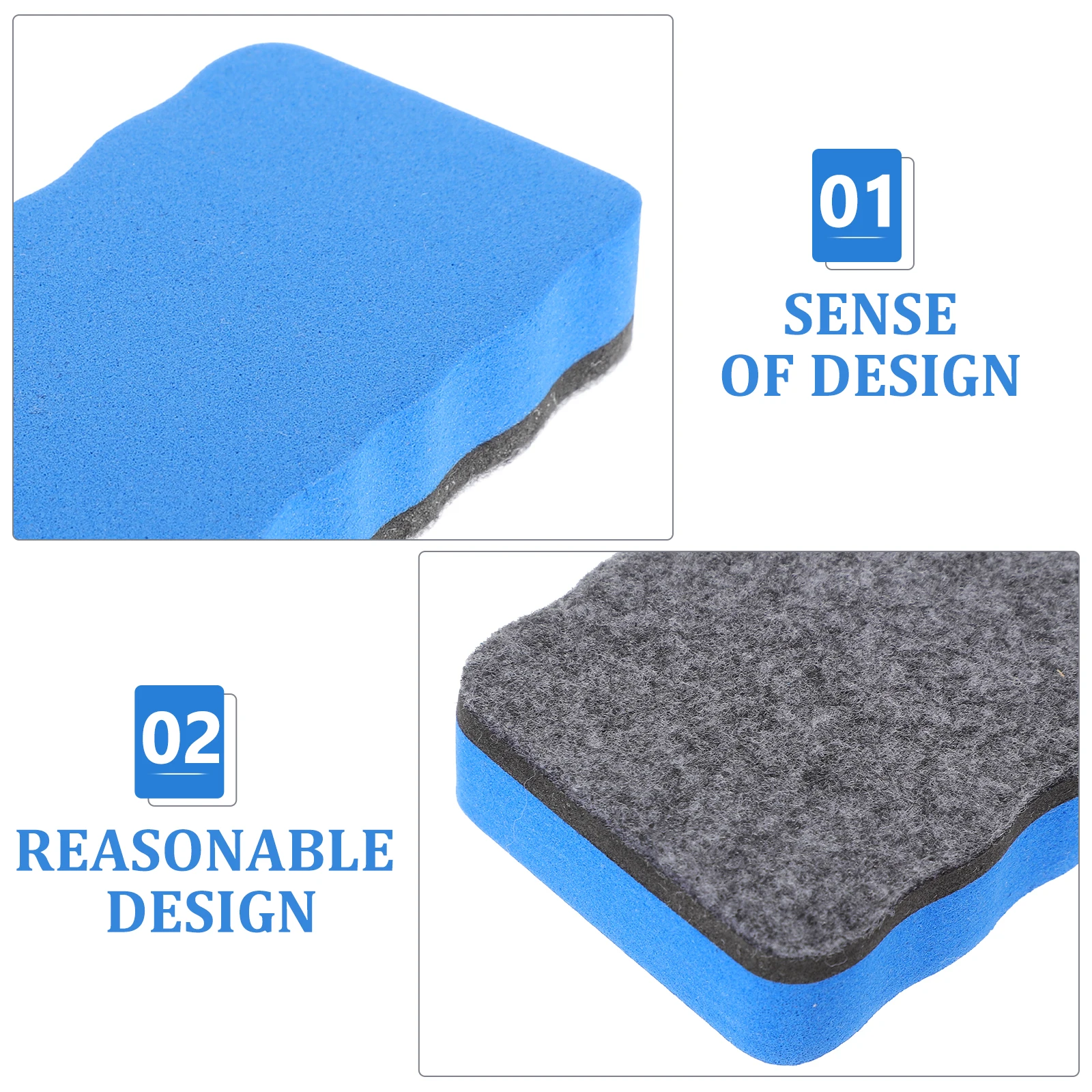 3Pcs Dry Erase Eraser Whiteboard Wipe Tool Reusable Eva Material Lightweight Portable for Teachers Students Office Use