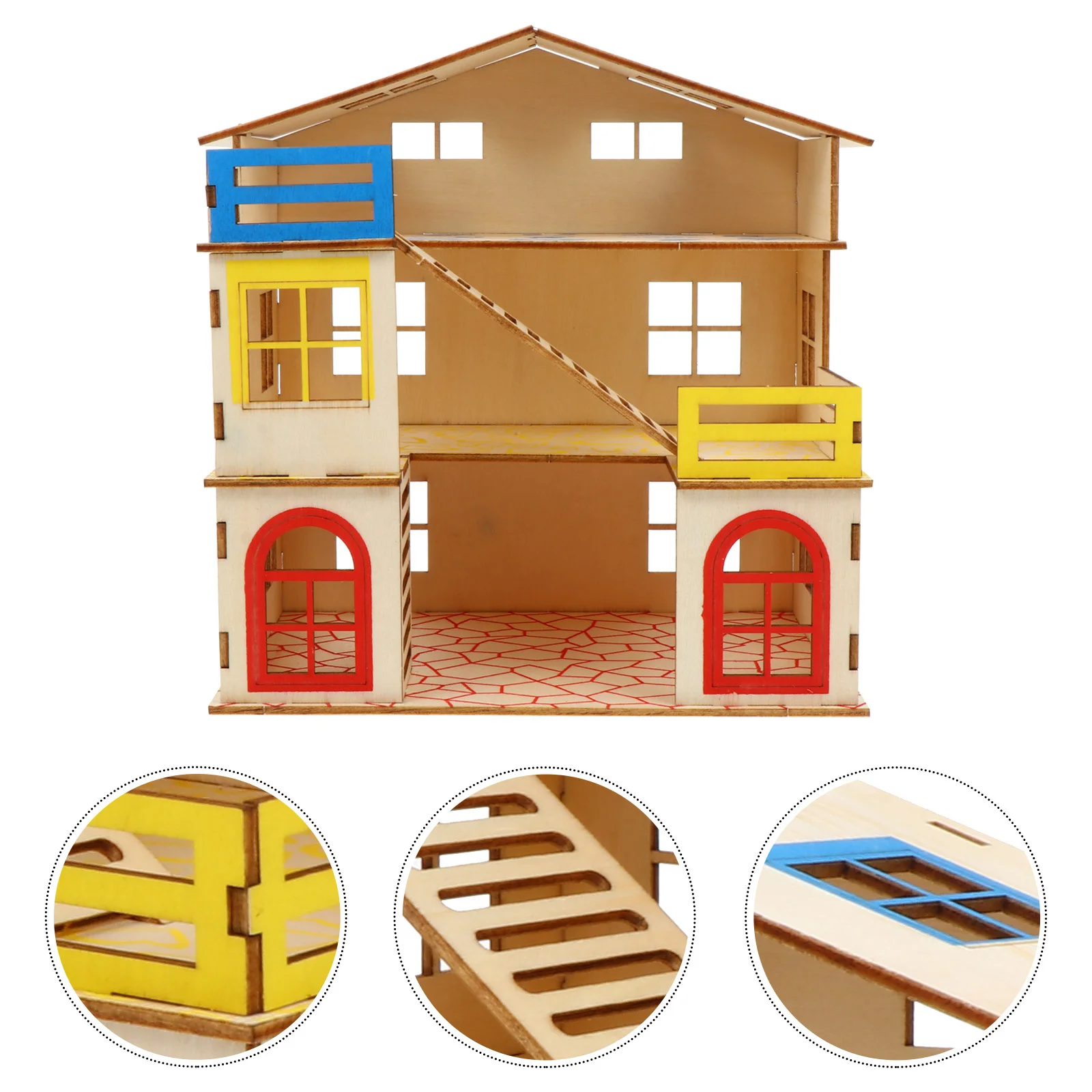 

Hamster House Wooden Villa Toys Pet Supplies Cabin Castle Climbing Ladder Rat Room