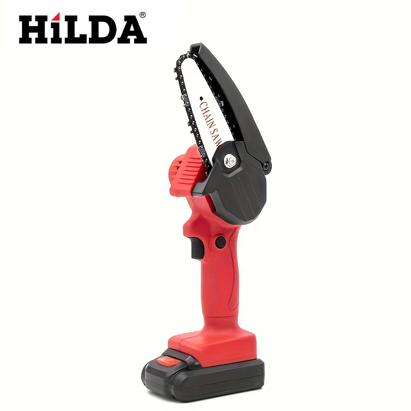 HILDA 4 inch Electric Saw Chainsaw Cordless Mini Portable Handheld Rotary Tool For Cutting Woodworking Tools