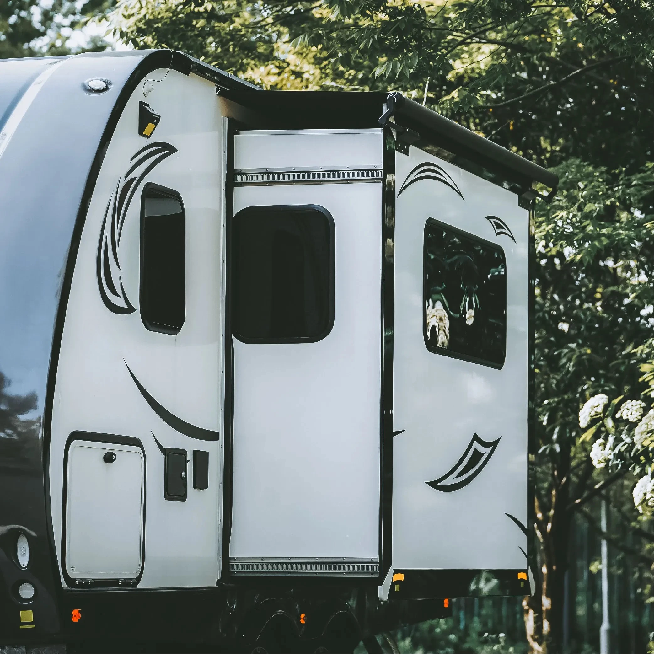 2.5M 3M W5250 Pop Slide Out Box Awning for Camper Motor Home RV with Aluminum Alloy Frame,Custom Sizes