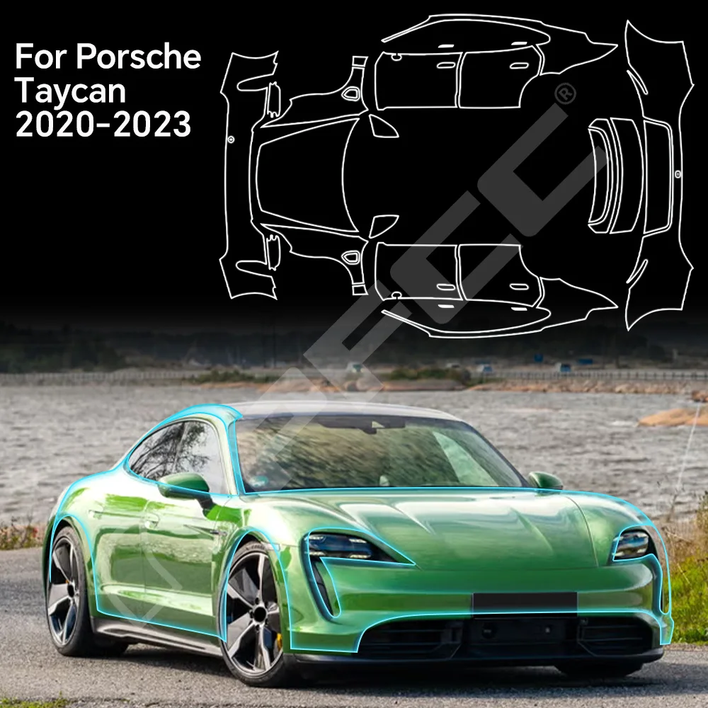 

TPU For Porsche Taycan 2020-2023 Paint Protection Film Anti-Scratch Pre-cut PPF Car Body Clear Bra Resistant Self-adhesive Cover