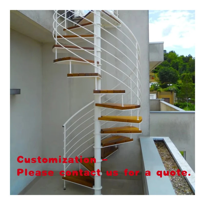 custom.Modern Design Outdoor Staircase  High Quality Wooden Steps Stainless Steel Stairs