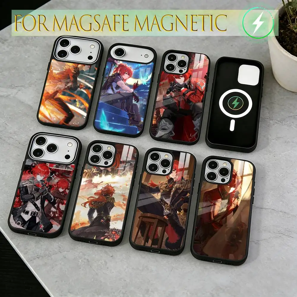 

Dawn Winery Diluc Phone Case For iPhone17,16,15,14,13,12,11 Plus,Pro Magnetic For Magsafe Wireless Charging