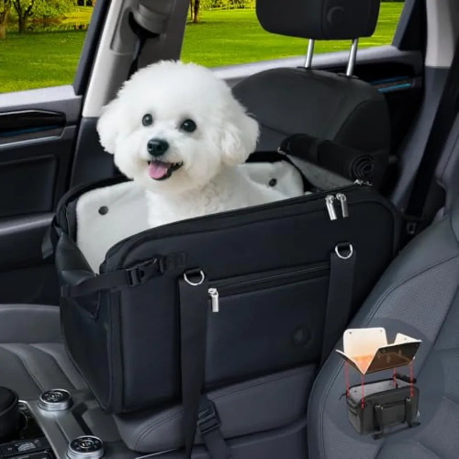 

Большое автомобильное сиденье-лежанка для собак 10-18 фунтов (4.5-8 кг) для грузовиков и внедорожников со съемной велюровой подушкой, противоскользящая автомобильная кровать-лежанка для животных, из искусственной кожи, черное