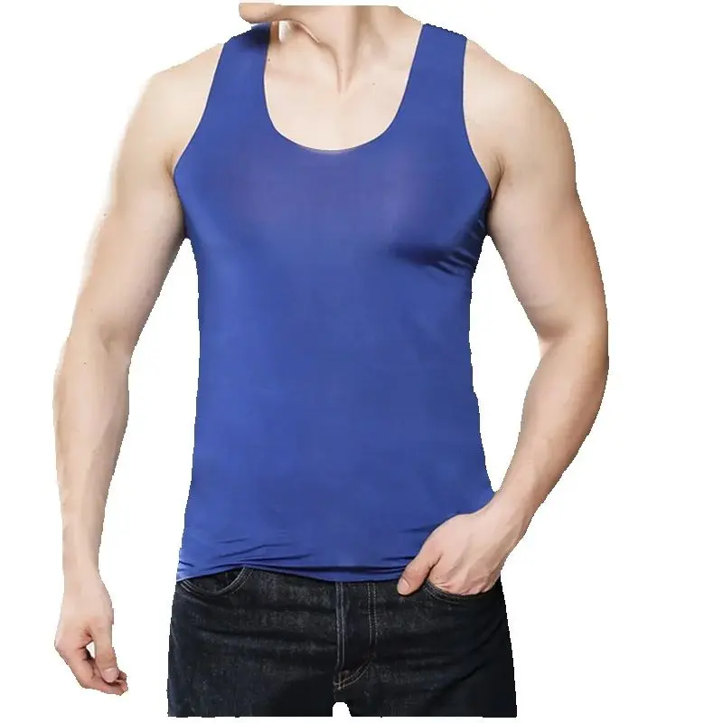 Men's Seamless Slim Fit Vest Tight Fitting Singlet Tops plus Size Underwear Basic Undershirts Ropa Sexi Para Hombre