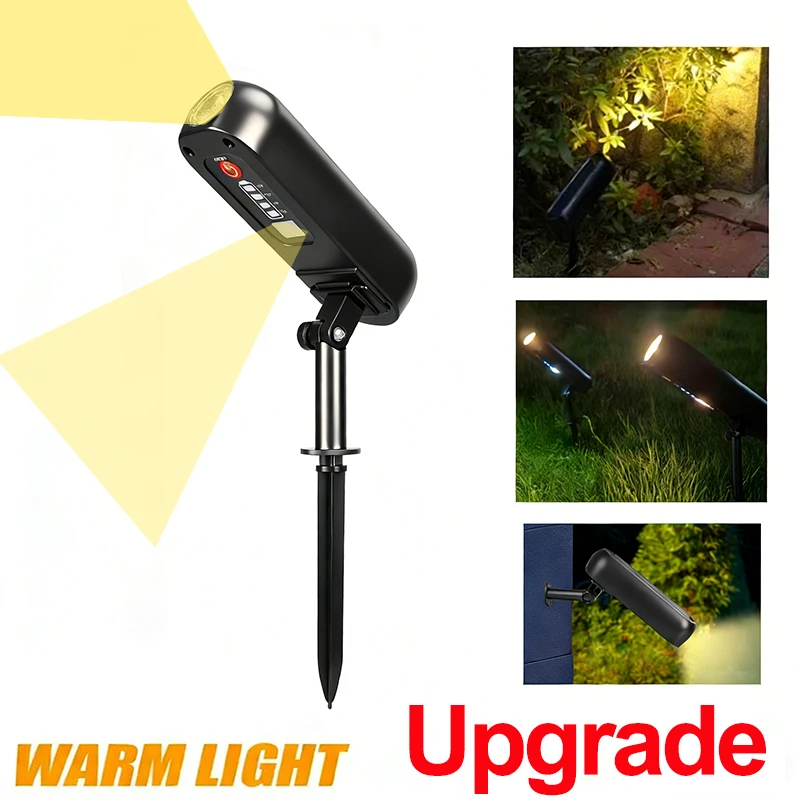 2-in-1-Solarstrahler und Wandleuchte, IP55, wasserdicht, grüne/warme LED für Garten, Hof, Weg, dekorative Ambiente-Baum-Uplighting